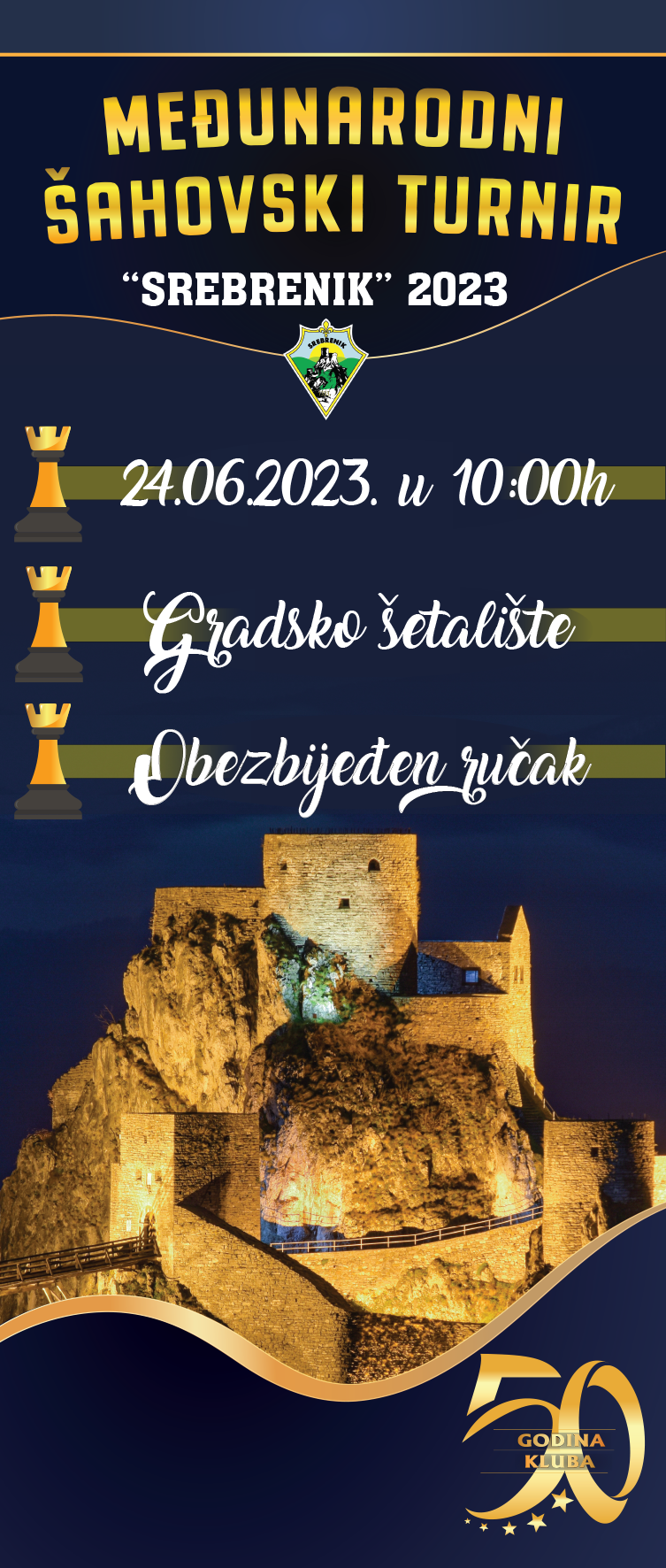 Raspis međunarodnog šahovskog turnira “Srebrenik 2023”