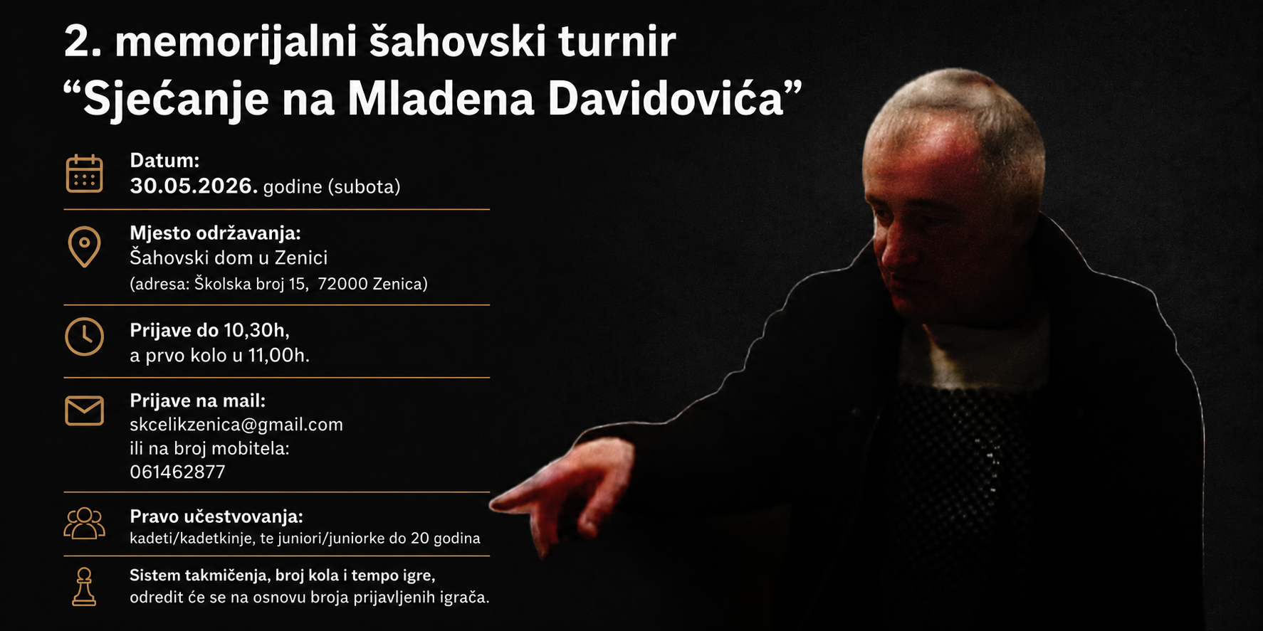 RASPIS 2. memorijalni šahovski turnir “Sjećanje na Mladena Davidovića”